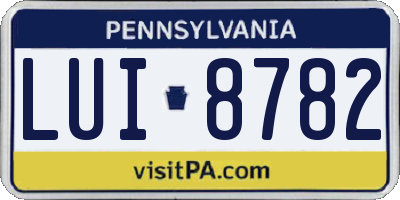 PA license plate LUI8782