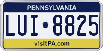 PA license plate LUI8825