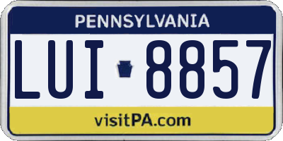 PA license plate LUI8857