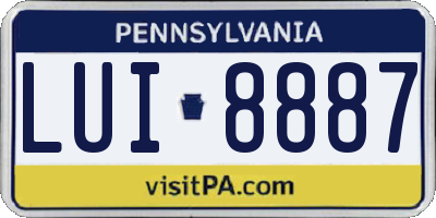PA license plate LUI8887