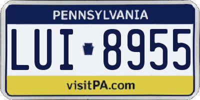 PA license plate LUI8955