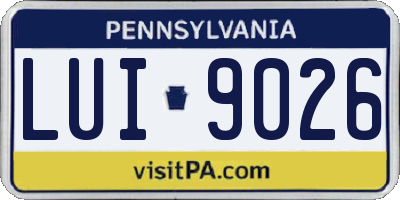 PA license plate LUI9026