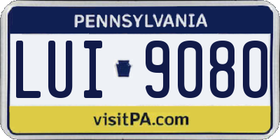 PA license plate LUI9080