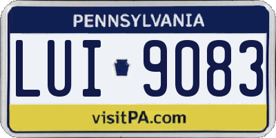 PA license plate LUI9083