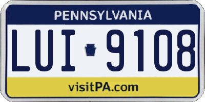 PA license plate LUI9108