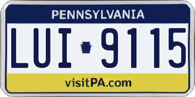 PA license plate LUI9115