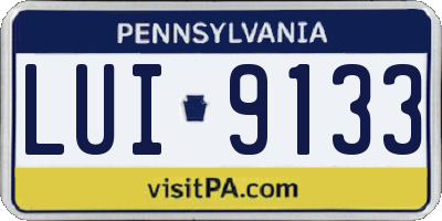 PA license plate LUI9133