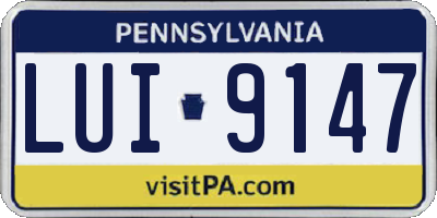 PA license plate LUI9147