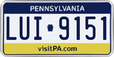 PA license plate LUI9151