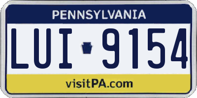 PA license plate LUI9154