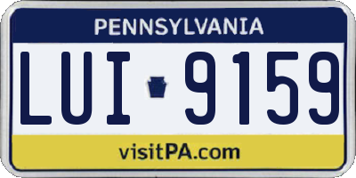 PA license plate LUI9159