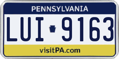 PA license plate LUI9163