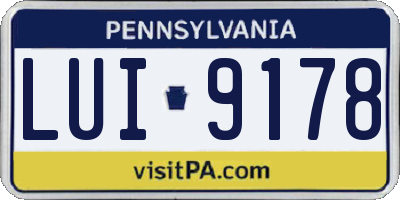 PA license plate LUI9178