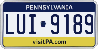 PA license plate LUI9189