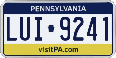 PA license plate LUI9241