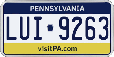 PA license plate LUI9263