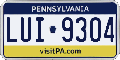 PA license plate LUI9304
