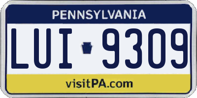 PA license plate LUI9309