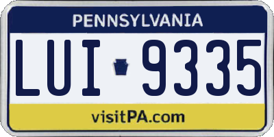 PA license plate LUI9335