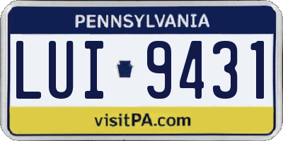 PA license plate LUI9431