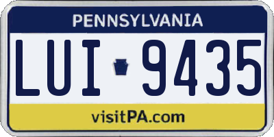PA license plate LUI9435