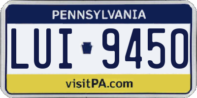 PA license plate LUI9450