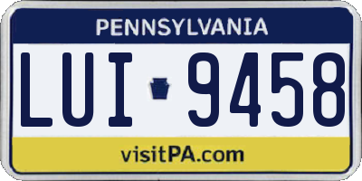 PA license plate LUI9458
