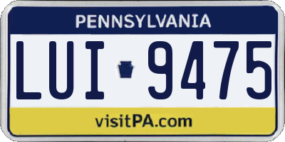 PA license plate LUI9475