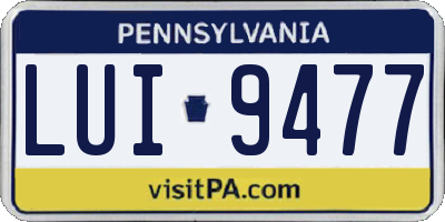 PA license plate LUI9477