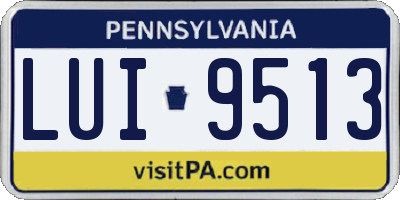 PA license plate LUI9513