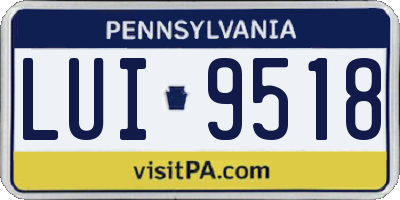 PA license plate LUI9518