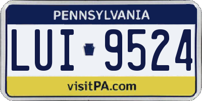 PA license plate LUI9524