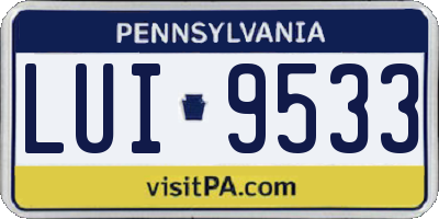 PA license plate LUI9533