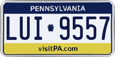 PA license plate LUI9557