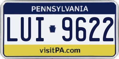 PA license plate LUI9622