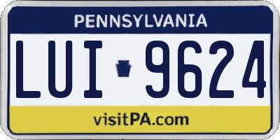 PA license plate LUI9624