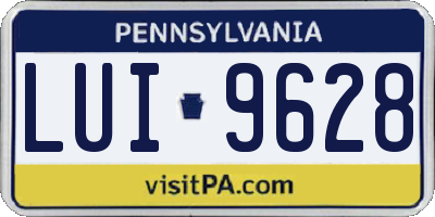 PA license plate LUI9628