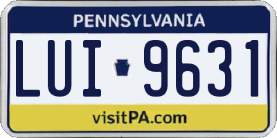 PA license plate LUI9631