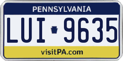 PA license plate LUI9635