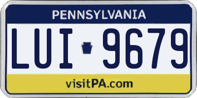 PA license plate LUI9679