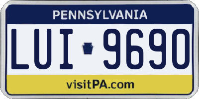 PA license plate LUI9690