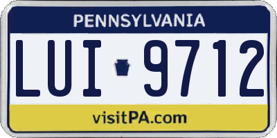PA license plate LUI9712