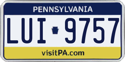PA license plate LUI9757