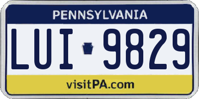 PA license plate LUI9829