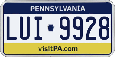 PA license plate LUI9928