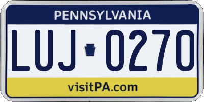PA license plate LUJ0270