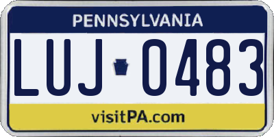 PA license plate LUJ0483