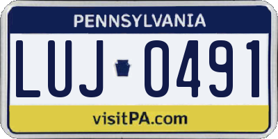 PA license plate LUJ0491