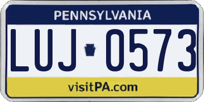 PA license plate LUJ0573