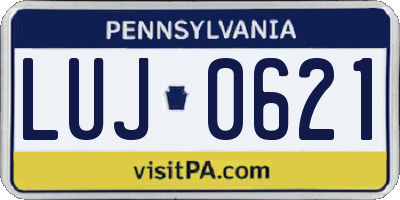 PA license plate LUJ0621
